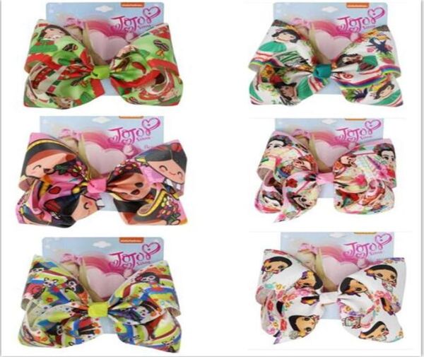 Drop Jojo Swia Hair Bow große 8 -Zoll -handgefertigte Haarbögen Beijing Opera Schönes Mädchen Druckband mit Alligatorclip für 289Z3422078