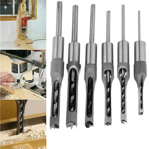 Деревные инструменты HSS Square Hole Bit Bit Bit Bit Steel Morting Drilling Craving Carpentry Tools