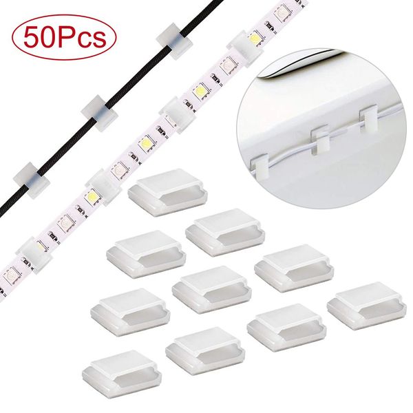 10/50pcs LED Autodesivo Cinturino LED cravatta cravatta 5050 Connettore a clip LED Connettore di luce di natale per filo largo 10 mm