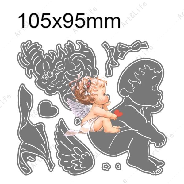 Angel 2022 Nuovo Metal Cutting Dies Cute Angel Lovely Sweet Baby Stencils per le carte di carta album di album di scrapbooking che goffano stampo tagliato