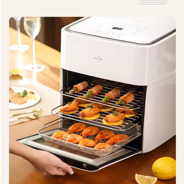 Домохозяйная электрическая печь 12 л Smart Electric Fryer Multifunctional Air Fryer Integrated Автоматическая картофель фри -машина 220V