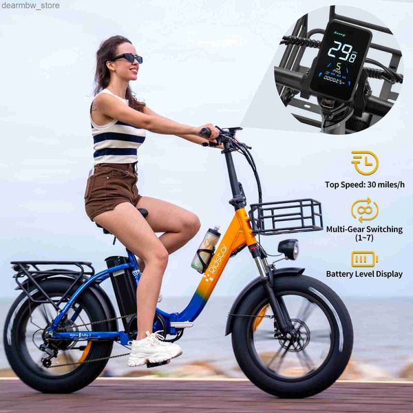 Bike bici ectrica 1000w 48v 15ah da 20 pollici ruota di magnesio fuori strada ebike mountain ectric bicicletta per adulti e bici e bici con sedile posteriore L48