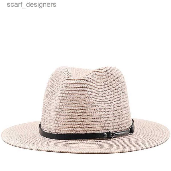 Breite Krempe Hüte Bucket Hats Mode neue natürliche Panama Weichstrohhut Sommer Frauen Weitkrempe Strand Sonnenhut UV Schutz Fedora Heißer Verkauf Großhandel Y240409