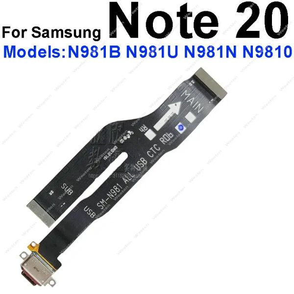 Микрофонная плата док -док -порт Гибкий кабель для Samsung Galaxy Note 20 Ultra N981 N9810 N981B/U/N N986 N986B N986F N986U/D/N