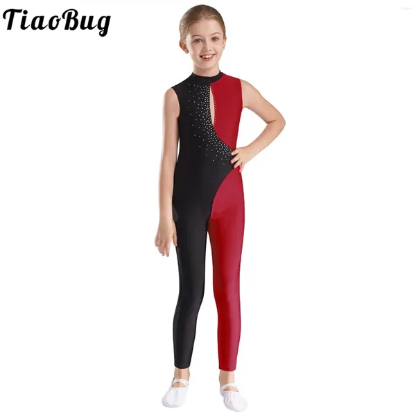 Bühne Wear Girls Lotards Gymnastic Dance Performance Kostüme ärmellose Ganzkörperanzug Bodyuit Figur Skateballet für Kinder