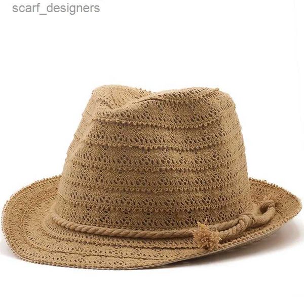 Шляпа шляпы широких краев ковша шляпы летние женщины Полые солнце