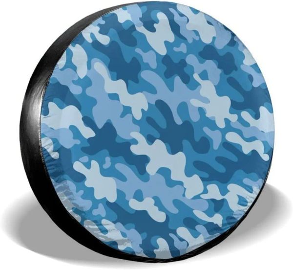 Camouflage Blue Camo Resero Tire Deckung wasserdichte staubfeste Radschützer Universal für Anhänger, SUV, RV und viele