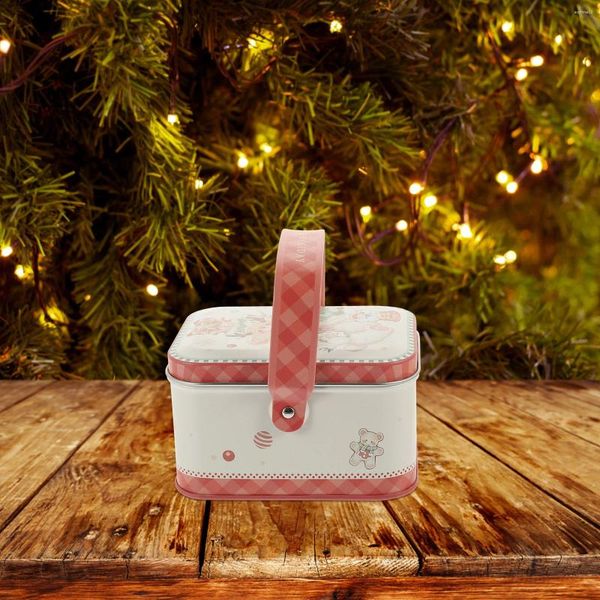 Aufbewahrung Flaschen Weihnachten Zinnbox Candy Cookie Supplies Containerglas mit Deckel Geschenkbehältern Tinplate