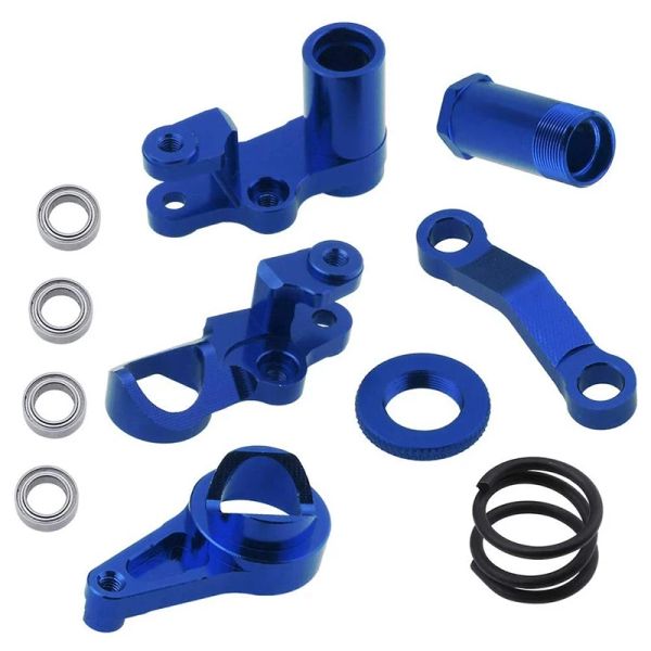 Aluminiumlenker Bellcranks und Servo-Sparer mit Lagern für Traxxas 1/10 Slash 4x4 Hop-up-Upgrade Teile Navy Blue