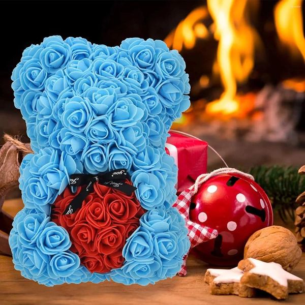 Dekorative Blumen Valentinstag Geschenk 25 cm Rosenherz Teddybär mit rot