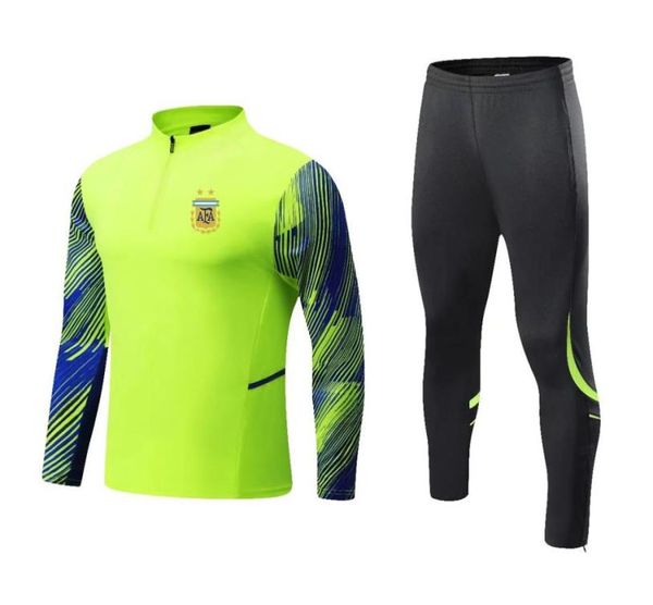 2022 Argentinien National Football Team Neue Trainingseinrichtungen Männer Kids Kit Erwachsene Kinder039s Fußballausbildung Anzug Halber Zipper Sportsw3857633