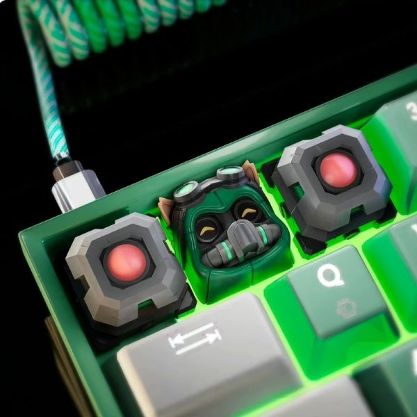 Acessórios originais lol jogos de teclado de teclado mecânico jogador anime keycaps ômega time the swift escoteiro teemo personagem teclado tampa