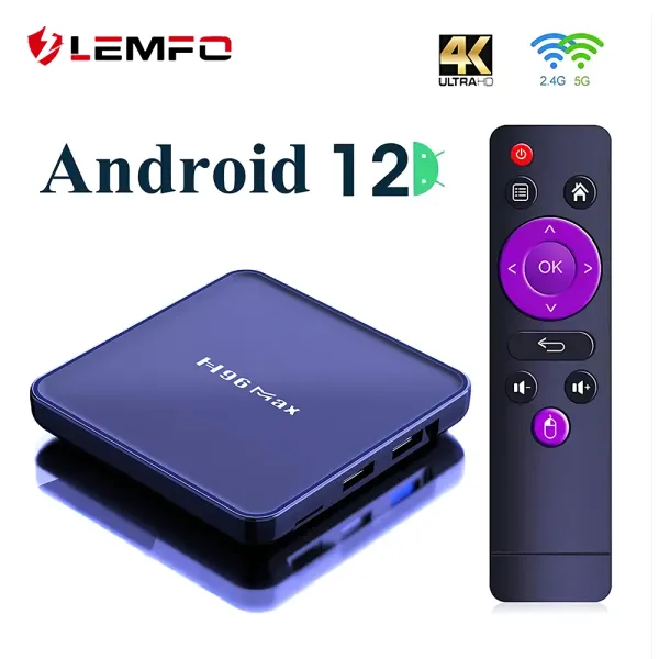 Box Lemfo H96 MAX V12 Smart TV -Box Android 12 4K 4 GB RAM 64 GB ROM Dual WiFi Media Player Google Player YouTube Set Top Box