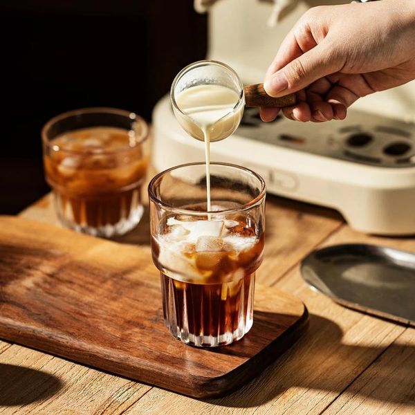 Bicchieri da vino succo di vetro in vetro trasparente tazza di vetro baratto tazza caffè trasparente casa squisita latte americana