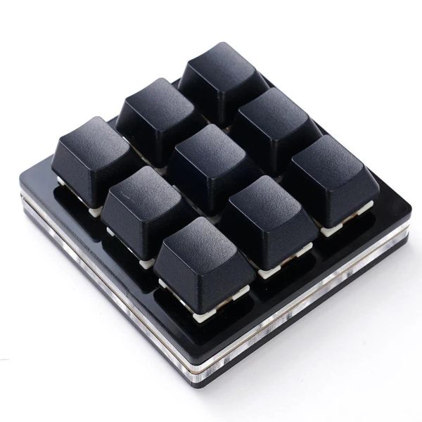 Klavyeler Mini Klavye 9 Tuşlar Makro Klavye Programlanabilir Klavye RGB Mekanik Oyunlar Klavye DIY Kopya Yapıştır Özel Kısayol Anahtarları
