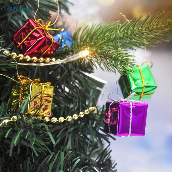 24 pezzi mini ornamenti natalizi in schiuma scatola regalo di Natale sacchetto regalo per matrimoni appeso feste
