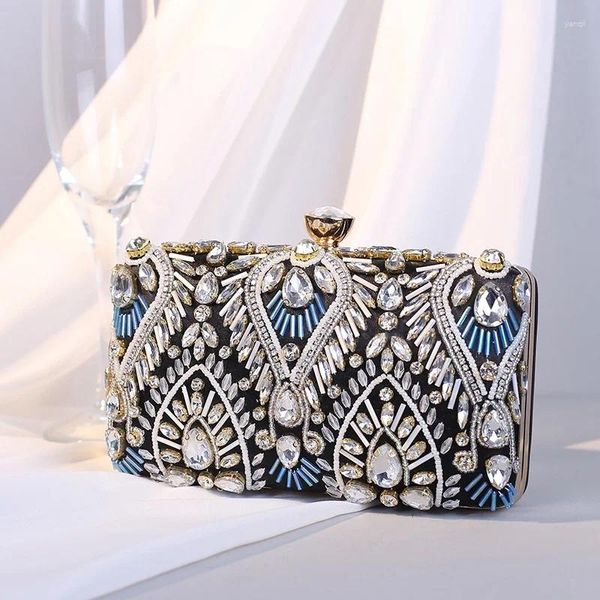 Sacchi da sera Donne Clutch perle Portafogli di nozze con Diamond Party Del Drop