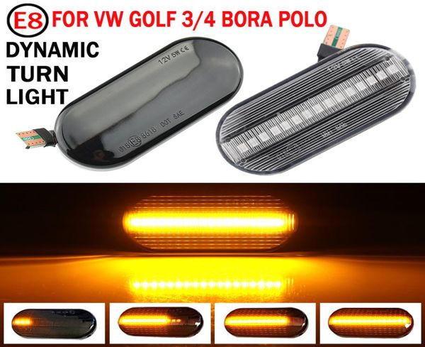 LED Dinamik Yan İşaretleyici Dönüş Sinyali Işık Sıralı Göz kırıcı ışık VW Golf 3 4 MK3 MK4 Passat 3BG Polo 6n Bora Vento6693571