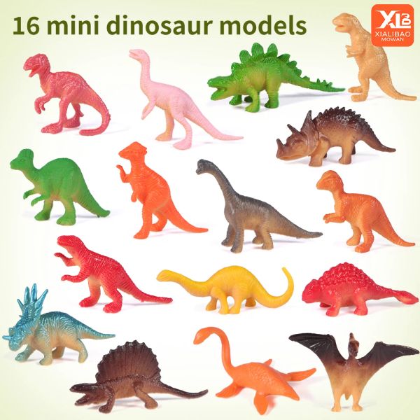 16pcs Mini Işın Dinozorları Karanlık Dino Dinozorlar Oyuncaklar Bebek Erkekler Kek Süslemeleri Çocuklar İçin Hediye Yenilik Modeli