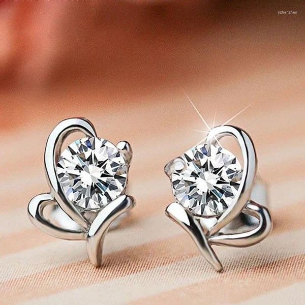 Серьги -грибы Huitan Chic Small for Women Solitaire Crystal круглый кубический цирконий простые стильные аксессуары