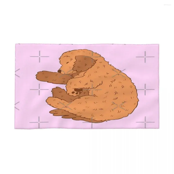 Asciugamano carino rosso addormentato goldoodle dog 40x70 cm per lavaggio per lavaggio per la pelle adatto per il regalo di compleanno del tour