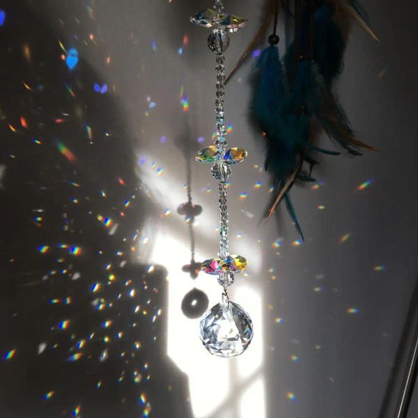 Cristais de lustre de colorido suncatchers abrato de arco -íris de arco -íris de cristal de apanhador para janelas, ornamentos pendurados, aurora borealis