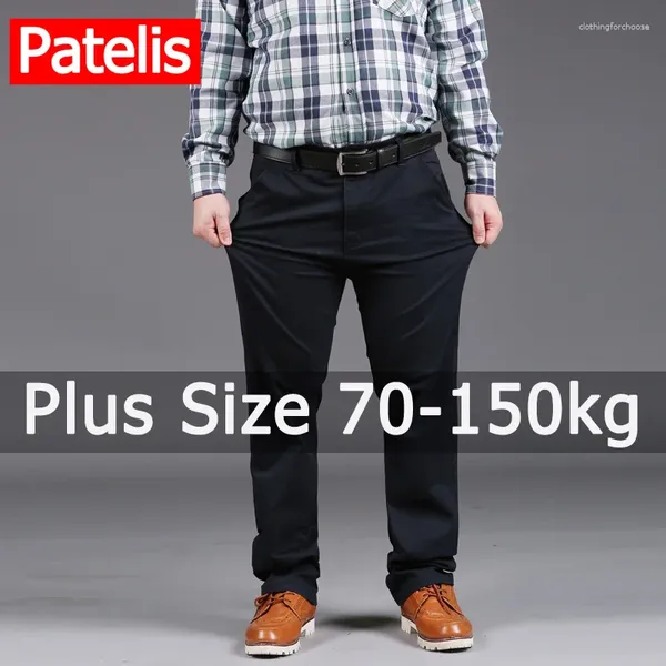 Calça masculina Big Size Men Casual para 70-150 kg mais terno 34-50 Calças formais Long Business