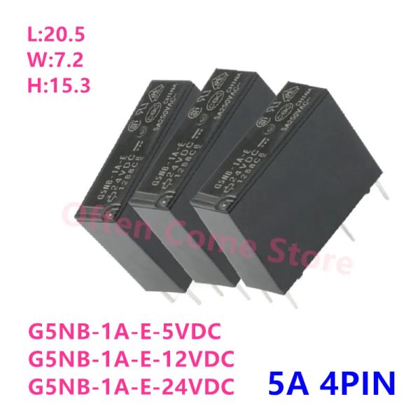 10pcs Yeni Orijinal G5NB -1A-E-5VDC G5NB-1A-E-12VDC G5NB-1A-E-24VDC 5A 4pin Uyumlu HF46F ALDP112 124 5V 12V 24V Güç Rölesi