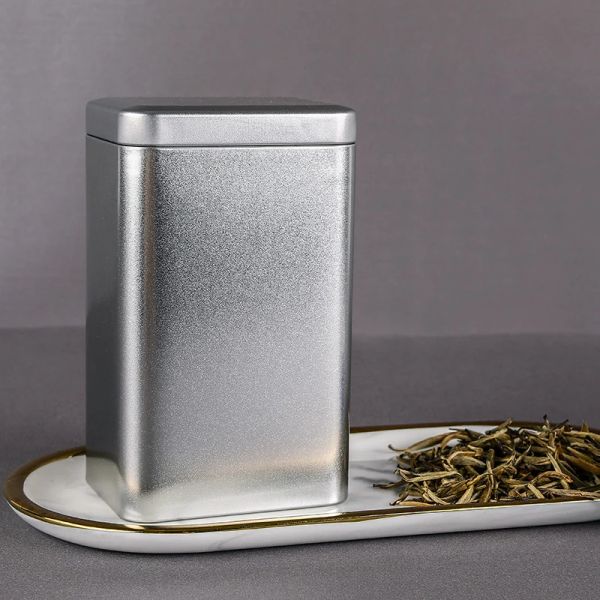 Metal Retro Square Tea Can Candy Food Storage Case Spezie di imballaggio sigillato Scatola di lattine in botta contenitore 14,5*8,5*6,5 cm