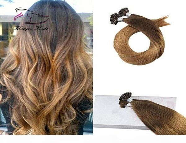 U Tipp Keratin Remy Human Hair Extension Schokolade Brown 4 Ombre zu Karamell Blonde 27 T4279524783