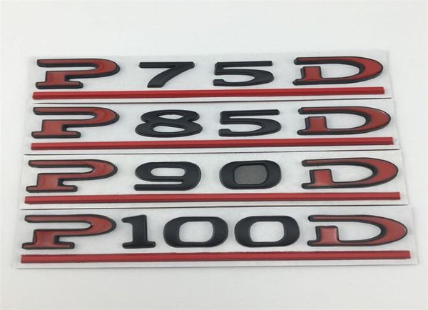 Per Tesla P75D P85D P90D P100D sottolinea il logo Modello 3 Modello S Modello X Accessori per auto in metallo Roadster Accessori Emblema Trunk Badge9365866