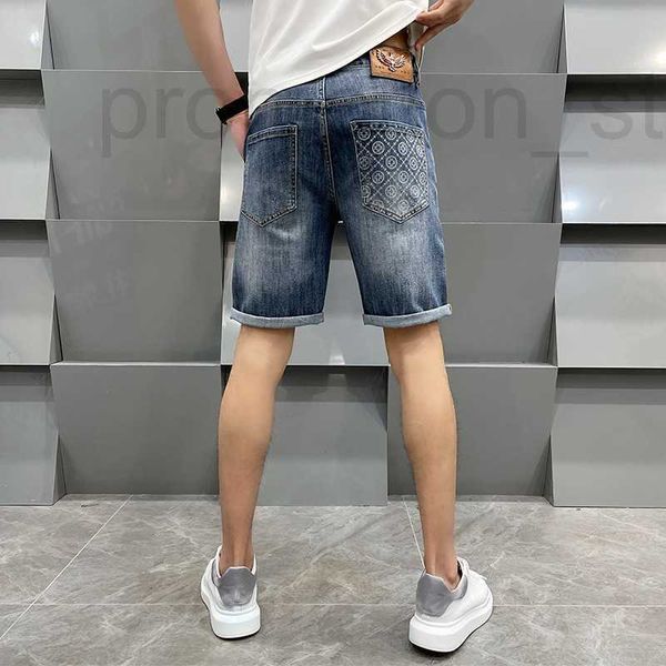 Herren -Shorts -Designer hochwertiger britischer 3D -gedruckter Eagle Logo Leicht gewaschene Männer lässige Jeans Shorts mit geradem Beinmikroelastikreparatur Zae5