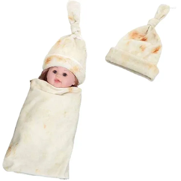 Cobertores cobertores fofos para flanela de tortilla nascida panqueca macia bebê embrulhado tipo repolho PO Clothing
