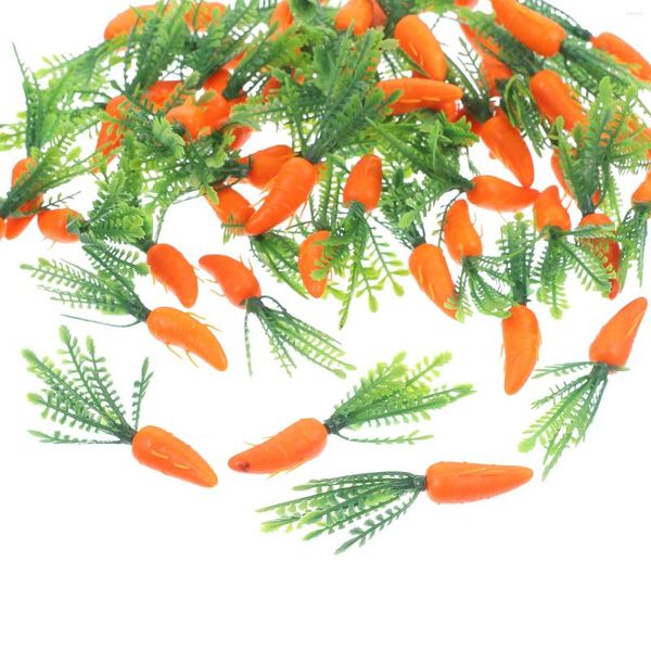 Dekorative Blumen 60 PCs Simulierte Karottenhandwerksdekor Plastikkunstkunst Gemüse für Party