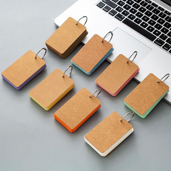 Tragbare Schnallen Bindemittel Anmerkungen Flash -Karten Memo -Pads DIY Blank Card Stationery Memo Pad Lose Blatt Notizen Notizblock Wort Studie 2023