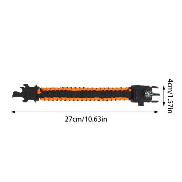 Зонтик веревочный браслет многофункциональный браслет -нож в альпинированный браслет наружный светодиодный свет экстренная тканая спасательная линия.