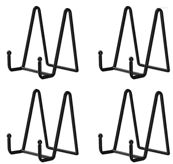 Декоративные тарелки 4 -дюймовые дюймы стоят черные железные мольберт для тарелки держатель с рисунком po articistic