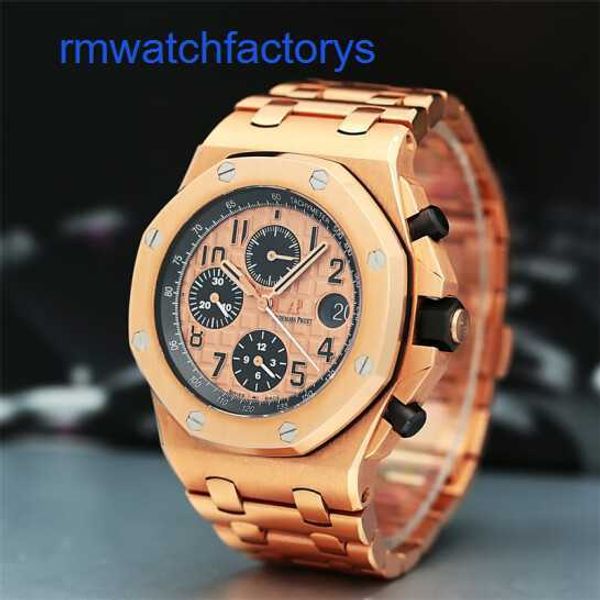 AP Diving Arms Watch Royal Oak Offshore -Serie Box Zertifikat Automatische Maschinen Rosegold -Herren Uhr 26470or