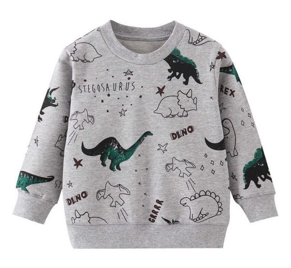 Medidores de salto Dragon Boys Sweatshirts Cotton Roupos de bebê para o outono Inverno Kids Tops Cartoon Animais Impred Girls Shirts 2105299885359