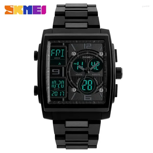 Orologi da polso Skmei 1274 Luxury Electronic Steel Quartz Men Sport Waterproof Digital Orologi Digital Clock 1370 Relogio Masculino