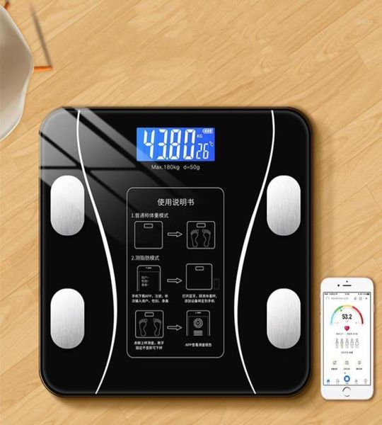 Bluetooth banheiro escala de gordura em escala de peso Smart Electronic Electronic LED Home11462399