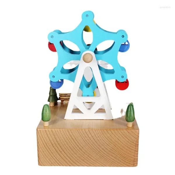 Figurine decorative Box da musica a ruota colorata in legno - un regalo personalizzato per la nipote di tua figlia compleanni perfetti