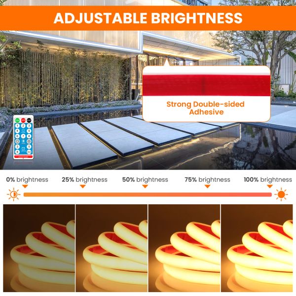 IP68 Trindes de LED à prova d'água IP68 320LEDS de alta densidade de LED de 12V LED 320LEDS/m Luz solar de LED de espinheiro flexível para jardim ao ar livre