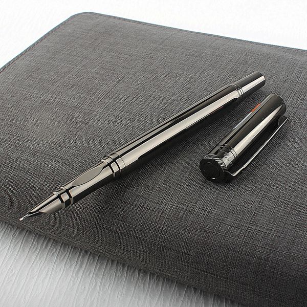 Металлическая серая ручка фонтана, очень тонкий 0,38 мм гладкий писательский писатель.