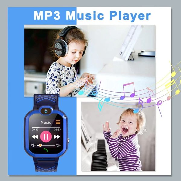 Phone Smart Watch With SOS Chamada de jogos de câmera Games Music Player Player de Natal Presentes de aniversário Toys para crianças