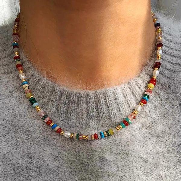 CHOKER BOHIAMAN PETTA NATURALE NATURALE 5MM CRAZZA AGATE AGHE SCHEDA A PARLA A PARLA A PARLA DELLA FAMITÀ DELLA FASHIO DELLE GIOITÀ FAGGI