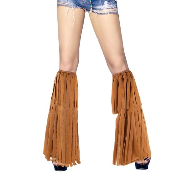 Hippie Fringe Boot de feminino cobre acessórios de fantasia hippie de pernas