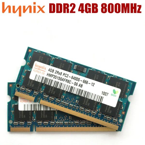 Rams Hynix Chipset Laptop Memória de 4 GB PC26400S 5300S DDR2 800 667 MHz Notebook Ram 4G 800 667 5300S 6400S 4G 200Pin Sodimm