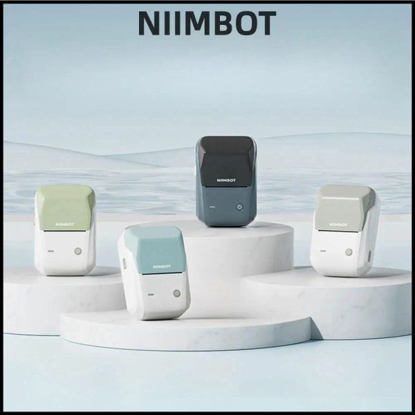 Yazıcılar Niimbot B1 Etiket Yazıcı Hediye Rulo Taşınabilir El Termal Yazıcı Mini Barkod QR Kod Etiket Kağıt Rolls Maker Kablosu