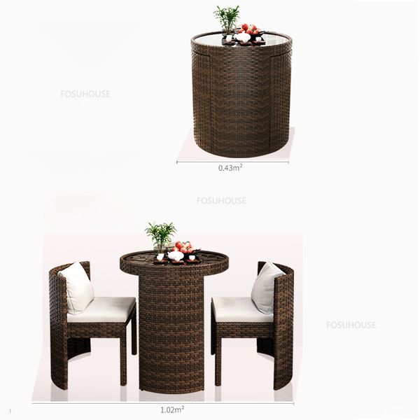 Moderni mobili da giardino rattan mobili per esterni semplici cortile tavolo da balcone e sedia set da tavolo da sala da pranzo set